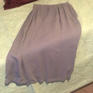 Light purple ankle length skirt. 100% silk.